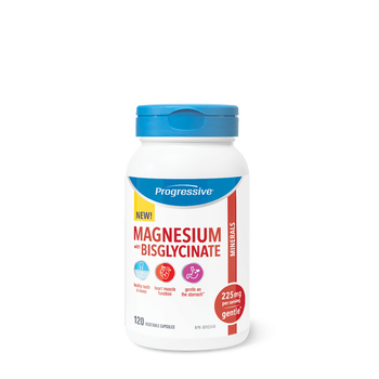 Magnesium with Bisglycinate 225mg - 120 Vegetable Capsules  | GNC